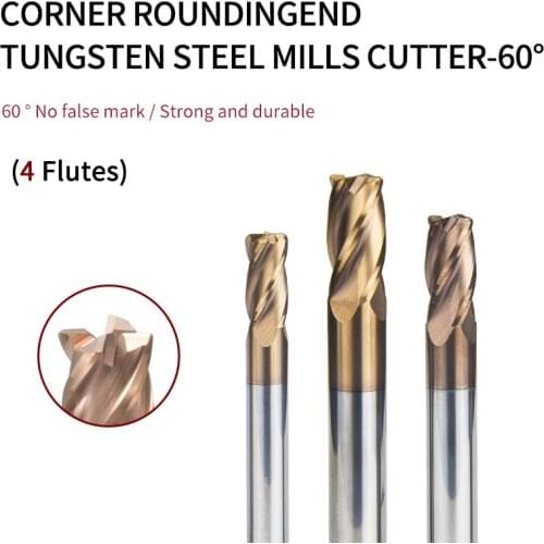 1pcs/5pcs/10pcs 4-edge HRC 60 D2*R0.5*D4*50L/D4*R0.5*D4*100L/D10*R3*D10*75L CNC machining machine tool tungsten steel alloy fill