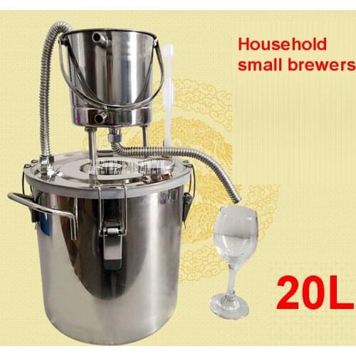 1pc New 304 Stainless Steel Small household Brewer Cooler 20L Distillation Wine Brandy Fermentation Hydrosol Machine