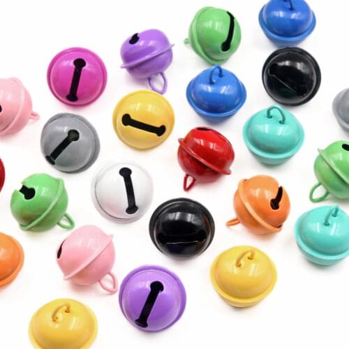 20Pcs/lot Beautiful Iron Loose Beads Jingle Bells Christmas Party Decoration Pendants DIY Crafts Christmas Bells Size 2.2cm