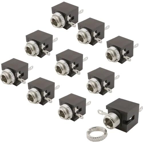 20Pcs 3.5mm Female Audio Connector 3 Pin DIP Headphone Jack Socket Mono Channel PJ-301M PJ301M Headphone Audio Connector