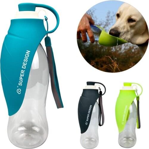 580ml Dog Water Bottle Pet Leaf Cup Soft Silicone Leaf Design Travel Dog Bowl Puppy Cat Drinking Portable Pet Water Dispenser