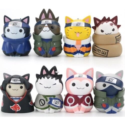 8PCS/Set Anime Naruto Figures Kawaii Toys Mini Q Version Doll Modle Action Model Figure Cartoon Kids Gift Toys Suit Dropshipping
