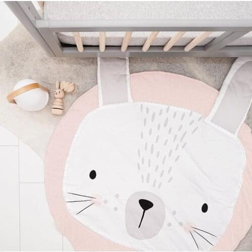 95cm Baby Play Mat Cotton Environmental Animals Kids Rabbit Round Game Mats Baby Crawling Nordic Style Soft Mats Toys SA1557