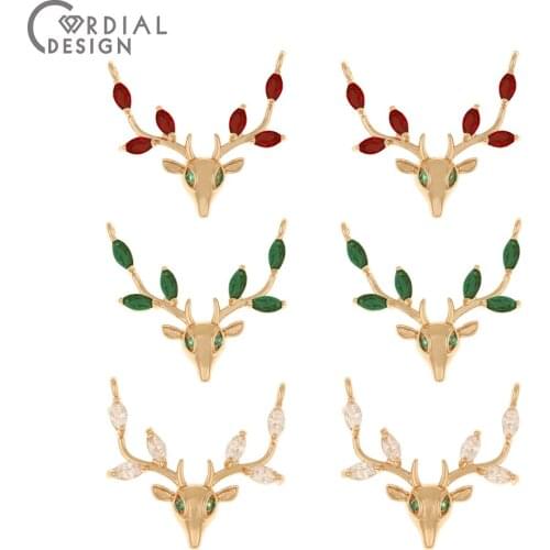 Cordial Design 50Pcs 20*23MM Jewelry Accessories/CZ Charms/Hand Made/Necklace Making/Jewelry Findings & Components/DIY Pendant