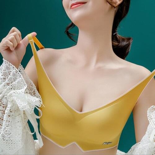 Seamless Underwear Comfortable Jelly Strip Women Thin No Rims Small Breasts Gathered Adjustment Type Sports Bra Sportswear