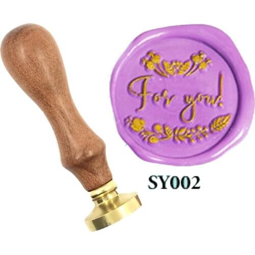 Thank you greeting for good Wax Stamp wood handle spoon,Diy Envelope Stamps Rose Crown Ornament Classic Wedding Invitations