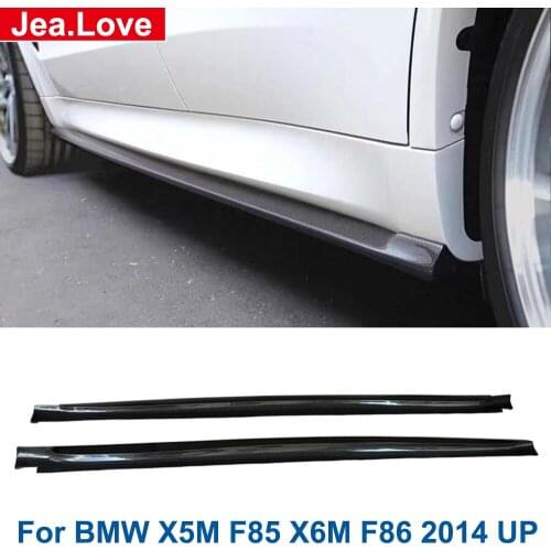 3D Type Real Carbon Fiber Side Skirts Door Cover Protector For BMW X5M F85 X6M F86 2014 UP Car Body Modification Part