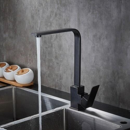 Black kitchen faucet Sink Wash basin Hot and cold water 304 stainless steel Rotate Sink faucet