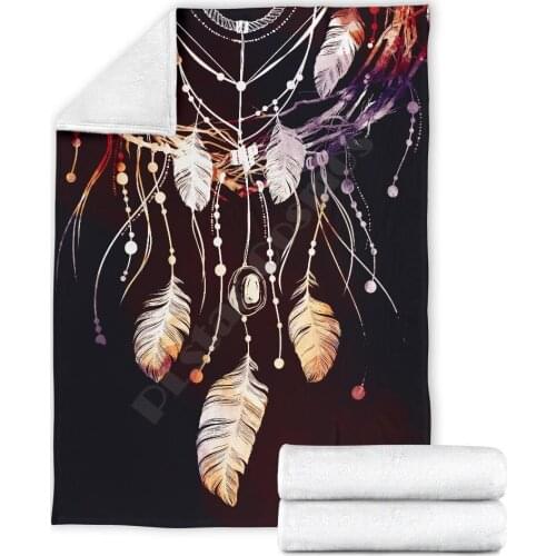 Drean Feather Fleece blanket Printed Blanket Adults/kids Fleece Blanket Sherpa Blanket 01