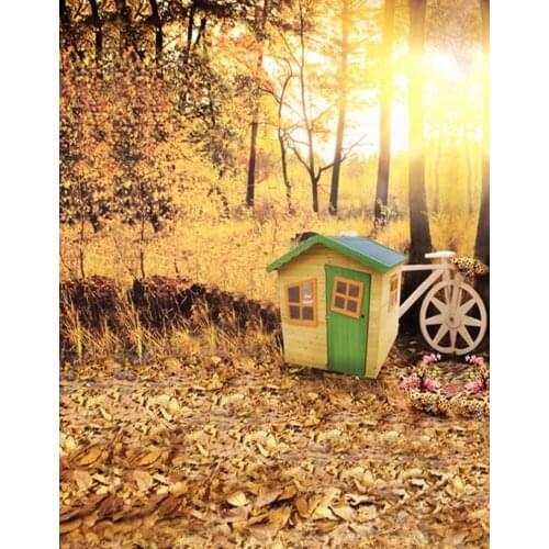 Landscape Fall Yellow Tree Grass Photography Backdrops Photo Props Studio Background 5x7ft