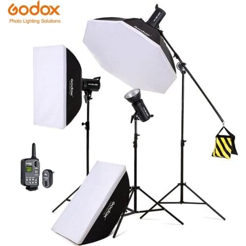 Godox 1200W SK400 3x 400W Photo Studio Flash Lighting,Softbox,Light Stand, Studio Boom Arm Top Light Stand