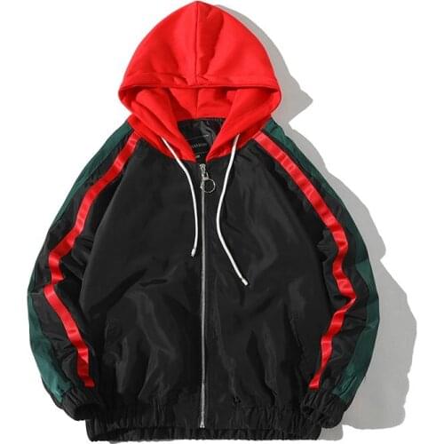 HOT 2019 Outdoor spring Autumn hip hop street jogging stripe Young men coat jacket male couples loose clothes Baseball Jerseys