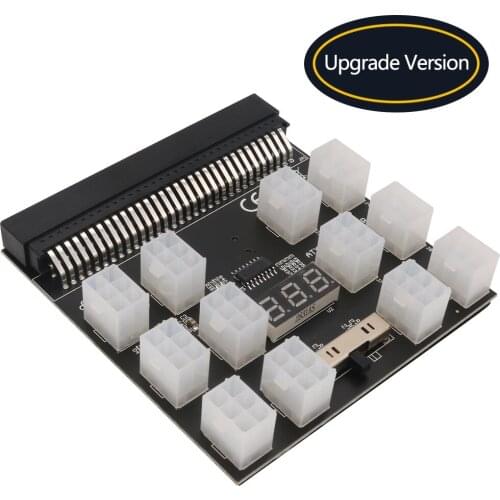 Breakout Board 12Port 6Pin Connector LED Display 12V Power Module for HP 1200W 750W PSU Server GPU Miner BTC Mining Power Supply