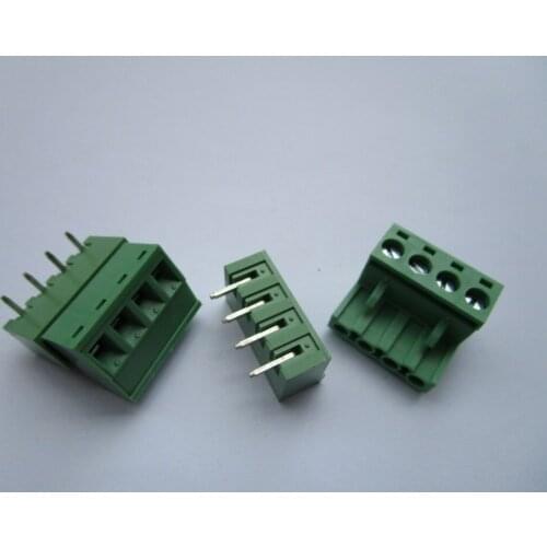 Close Angle 4 pin/way Pitch 5.08mm Screw Terminal Block Connector Green Color Pluggable Type With Angle pin 150 Pcs Per Lot