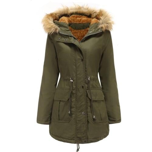 2020 Womens Winter Warm High Quality Pockets Jacket Parka Women Windproof Hooded Thicken Casual Adjustable Waist Outerwear