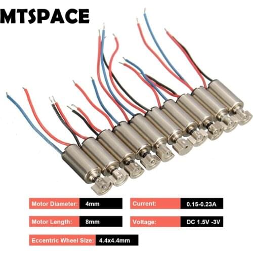 MTSPACE 10pcs/Set 4x8mm DC 1.5-3V Micro Cell Phone Coreless Vibration Motor Vibrator Mini Massage Motor for SANYO High Quality