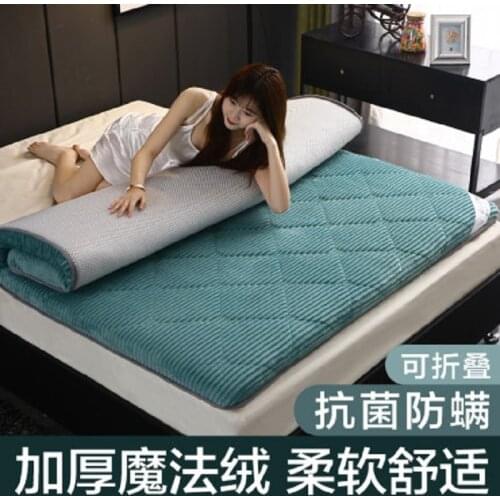 100% Frank velvet material Fixing strap mattress Japanese Washable comfortable tatami Single and double Hotel warm mattress