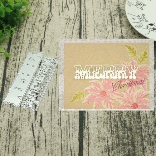 MERRY letter Metal Cutting Dies Decorative Scrapbooking Steel Craft Die Cut Paper Cards Stencils