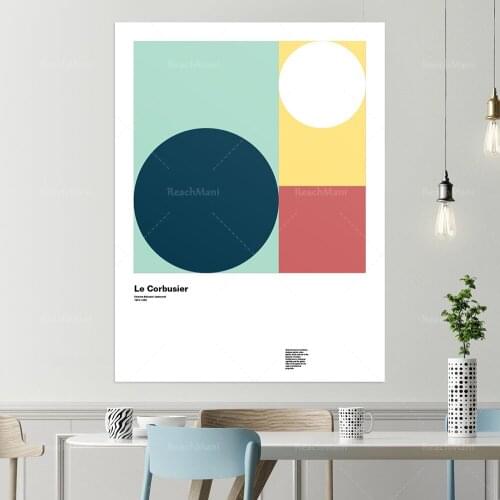 Le Corbusier affiche architecturale meubles Fibonacci Design français suisse moderne gravure abstrait minimalisme nombre d'or gr