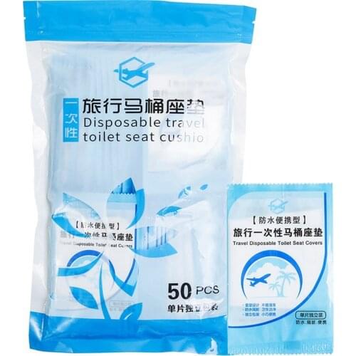 6/50pcs Universal Toilet Seat Cover Sticker Toilet Disposable Waterproof Toilet Paper Pad Antibacterial Maternal Bathroom Tools