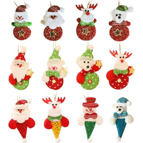 New Year 2020 Cute Christmas Dolls Santa Claus/Snowman/Elk Noel Christmas Tree Decoration for home Xmas Navidad 2019 Kids Gifts