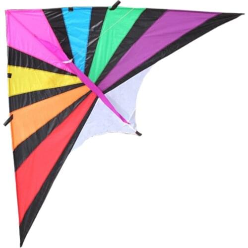 NEW Outdoor Fun Sports 2.8m Rainbow Power Triangle Kite With Handle And Line Good Flying