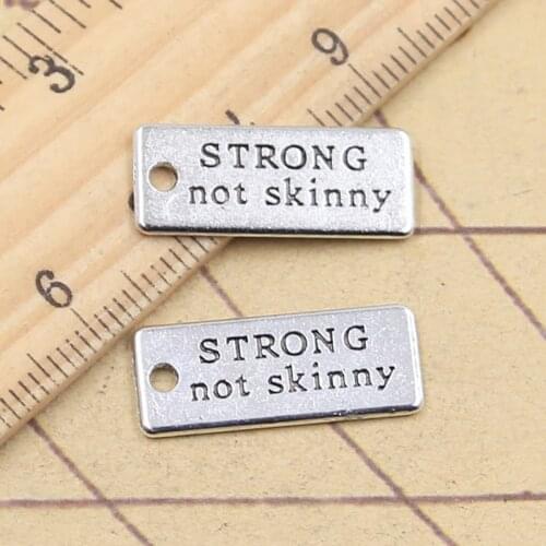 20pcs Charms Strong Not Skinny 22x9mm Tibetan Silver Color Pendants Antique Jewelry Making DIY Handmade Craft