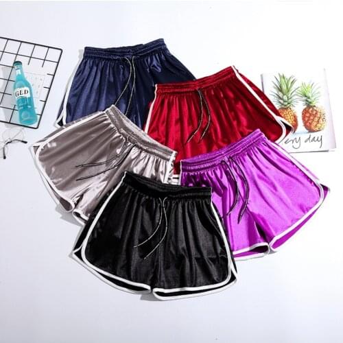 Satin Casual Shorts Women Elastic Lace Up Loose High Waist Solid Summer Shorts Ladies Fashion Slim Shorts Female 5XL