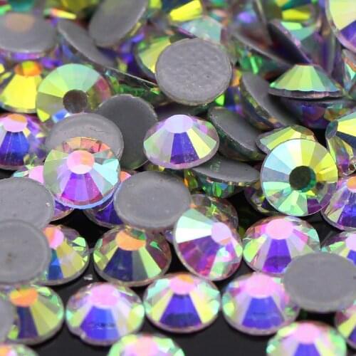 AAAAA Rhinestones AB Crystal Hotfix Flatback Rhinestones On Clothes Strass Thermo Rhinestones For Dress DIY SS3-SS50