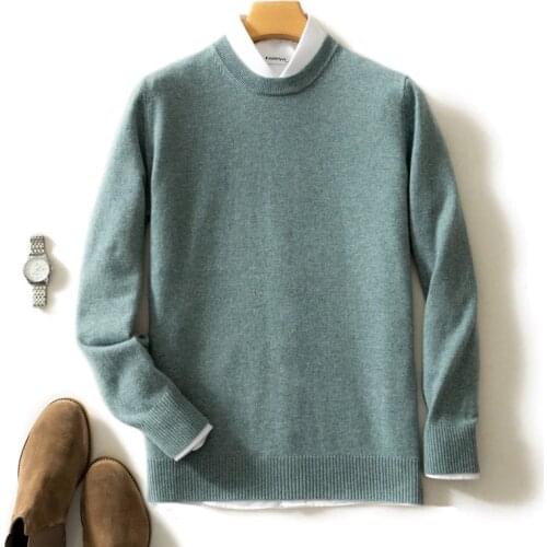 Top Grade Men Sweaters 100% Pure Cashmere Knitted Jumpers 2020 Winter Warm O-neck Solid Color Male Thick Pashmina Knit Clothes