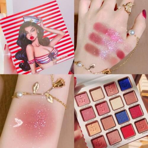 16 Colors Pigmented Eyeshadow Palette Long Lasting Eye Shadow Palette Smoky Matte Glitter Eye Shadow Makeup palette Cosmetics