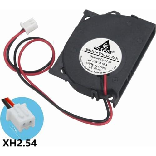 Gdstime 10 Pcs Two Ball Bearing DC 12V PC Cooling Fan 50mm x 40mm x 10mm Turbo Fan Blower 5cm Brushless Cooler 5010B 50*10mm