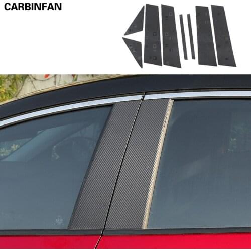 Exterior stickers protective film carbon fiber Decal center pillar Post Cover Stickers For Mazda 3 BP Axela 2020 2021 C1764