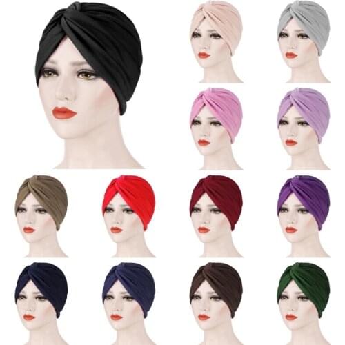 Women Hat Turban Headwear India Cap Scarf Wrap Hair Loss Cancer Chemo Bandana Beanie Muslim Cover Hijab Headscarf Elastic Bonnet