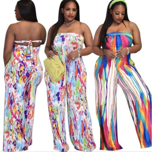 Women Strap Jumpsuits 2021 Summer Slash Neck Sleeveless Fashion Straight Pants Sexy Lady Nightclub Party Lace Up Rompers