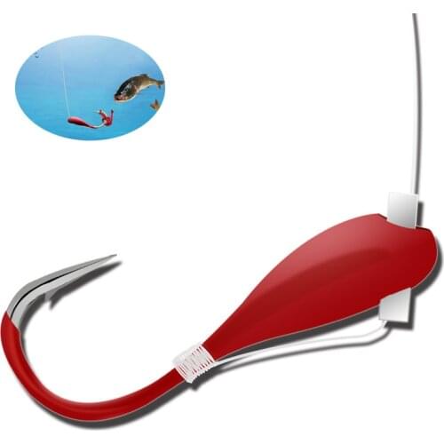 1/10/20pcs winter ice lake Fishing Hooks Overturned jig head lead Hook red worm Maggot fishhook Lure Bait Carp Fishing Tackle