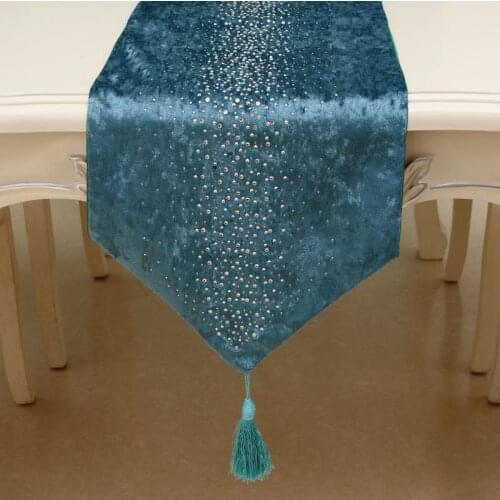 1Pc Modern Nordic Table Runners Starry Sky Track On The Table Decoration and Accessor Blue Wedding Decoration Center for Home