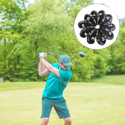 10Pcs/Pack Golf Iron Covers Set Golf Club Head Cover Golf Iron Head Covers Set Headcover Fit Most Irons Lightweight Waterproof