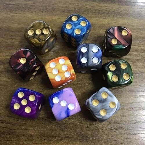 5pcs/set Two Colors Dice Puzzle Board Game Accessory Send Children 6 Sided Point Dice Funny Game 16mm