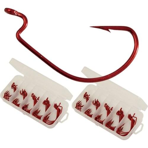 50pcs/set high carbon steel Fishing Hooks lead jig head 5 Sizes 2# 1# 1/0# 2/0# 3/0# anzuelos acero carbono Free Shipping