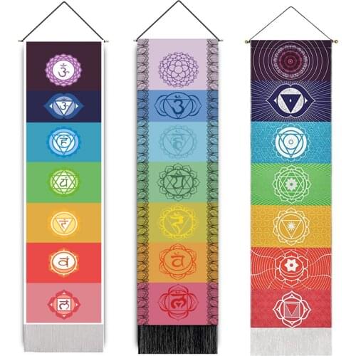 7 Chakra Mandala Tapestry Yoga Meditation Banner Poster Wall Decoration Painting For Home Decor Wall Art