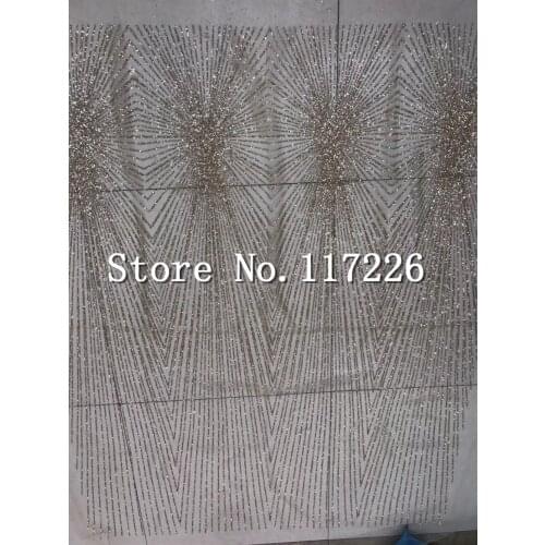 African tulle net lace fabric hot sale glued glitter Nigerian tulle lace fabric with glued gold glitter