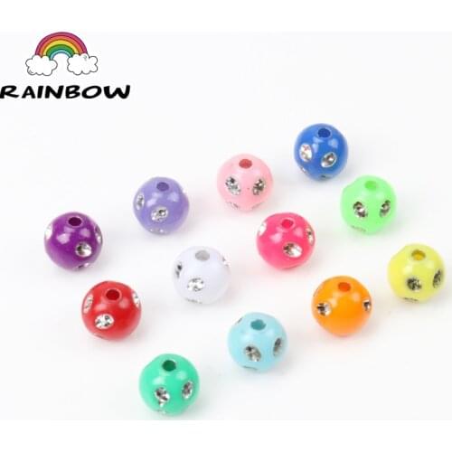 Acrylic Material Spacer Loose Beads Round Shape Candy Mixed For Jewelry making DIY 5mm 500pcs