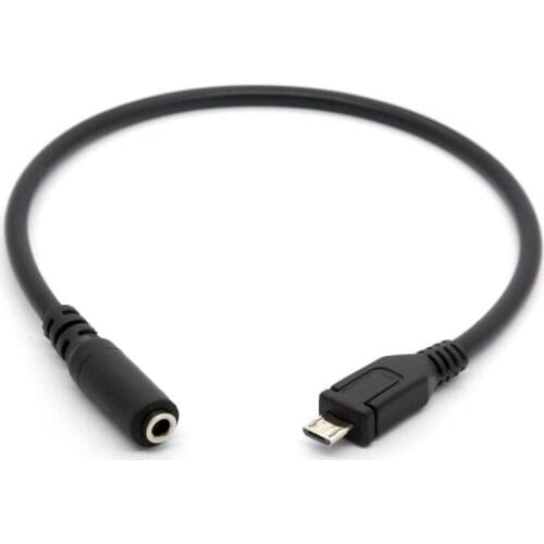 LBSC Micro USB Male to 3.5mm Female AUX Audio Cable Cord for Headset Adapter Active Clip Mic Microphone