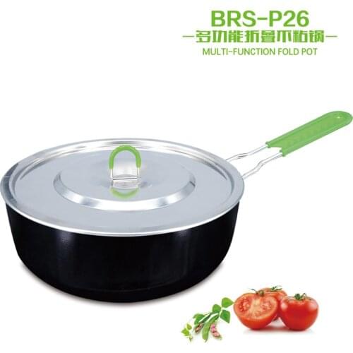 BRS non stick oil pot outdoor camping climbing non stick coating frying pan single pot foldable frying pan cooking pot brs-p26