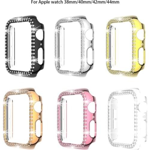 Diamond Bumper Protective Case For Apple Watch Cover Series 5 4 3 21 38MM 42MM Clock For Iwatch 40mm 44mm Watch Accessories