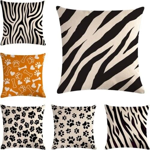 Home Decorative Animal Skin Pattern Tiger Cat Cow Leopard Soft Fleece Cheap Sofa Car Faux Fur Cushion Cover Throw Pillow Case