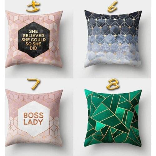 GEOMETRIC PRINTED POLYESTER CUSHION COVER PILLOW CASE HOME SOFA DECOR 45X45 CM