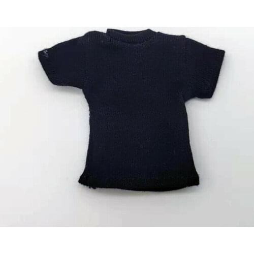 Black 1/12 Scale T-shirt Model for 6" Figure Doll