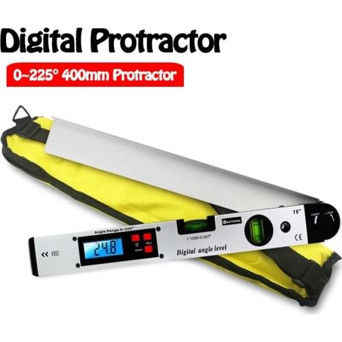 400mm 0~225° Finder Digital Protractor Spirit Level Angle Finder Gauge Meter Digital Angle Electronic Protractor LCD Display